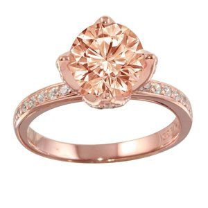 Sterling Silver 925 Rose Gold Plated CZ Ring